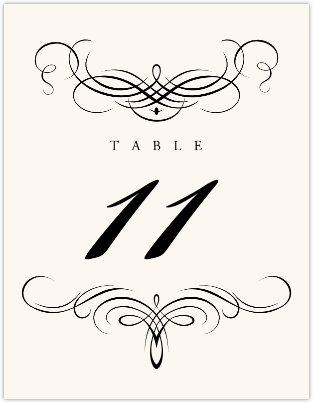 Flourish Monogram 08  Table Numbers