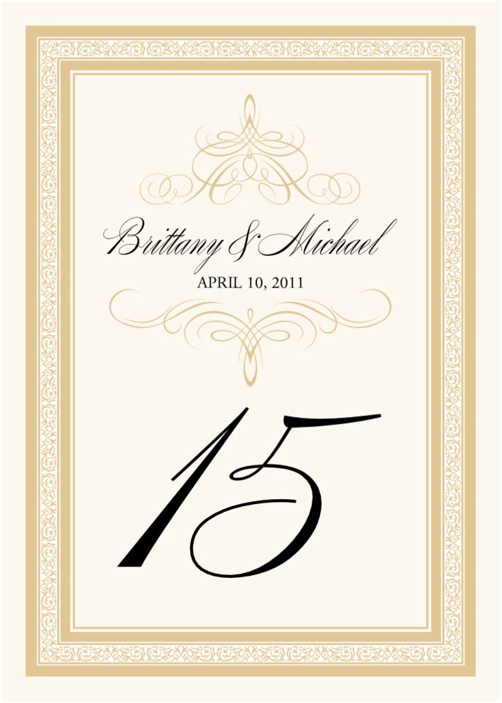 Flourish Monogram 47  Table Numbers