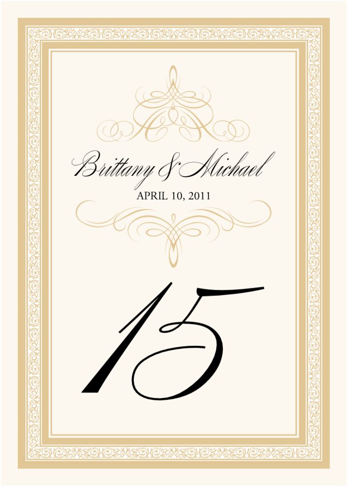 Flourish Monogram 47  Table Numbers