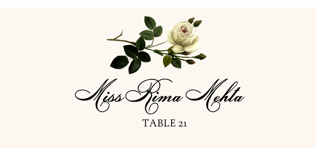 Roses Assortment  Place Cards