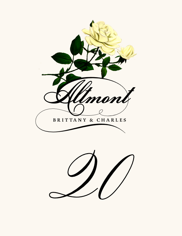Roses Assortment  Table Numbers
