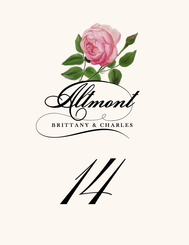 Roses Assortment  Table Numbers
