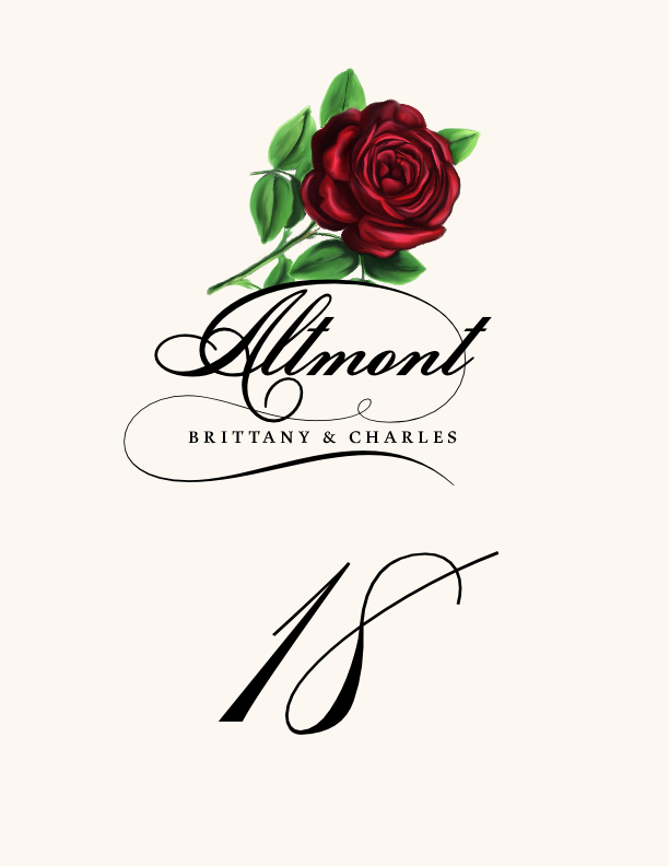 Roses Assortment  Table Numbers
