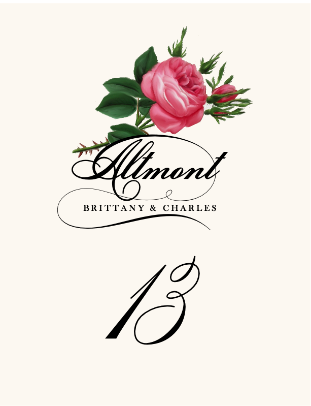 Roses Assortment  Table Numbers