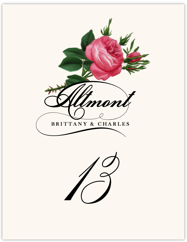 Roses Assortment  Table Numbers