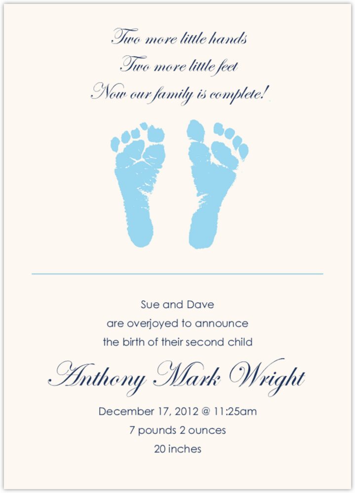 Footprints  Birth Announcements