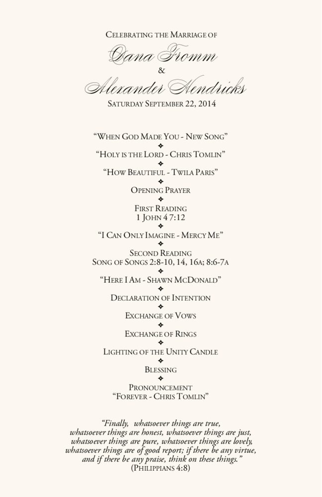 Forever Summer  Wedding Programs
