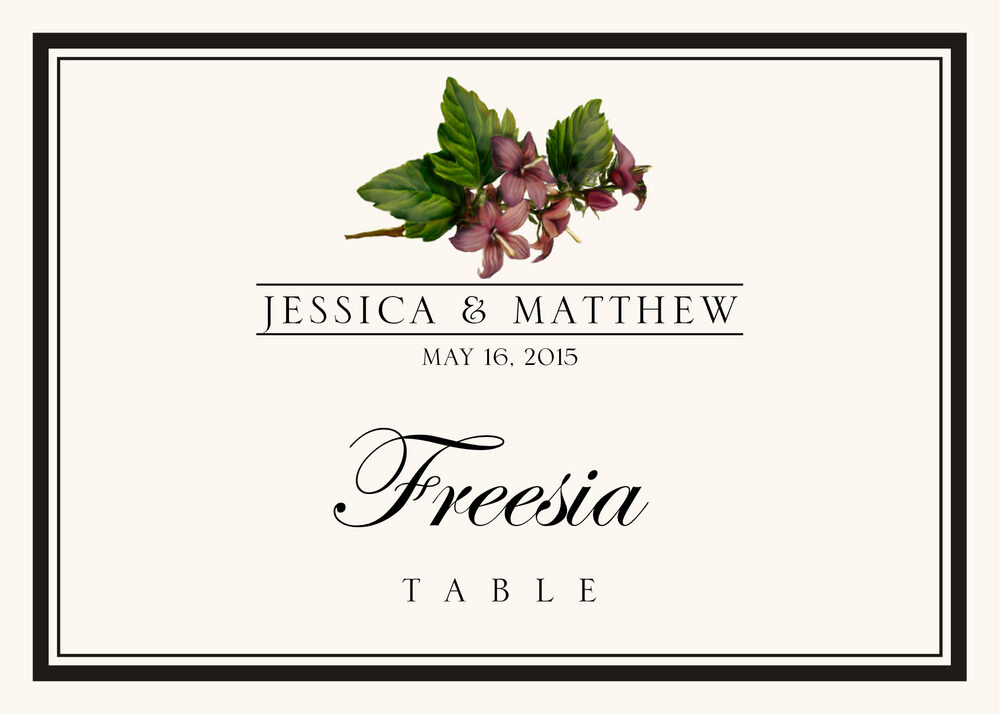 Assorted Flowers and Monogram  Table Names