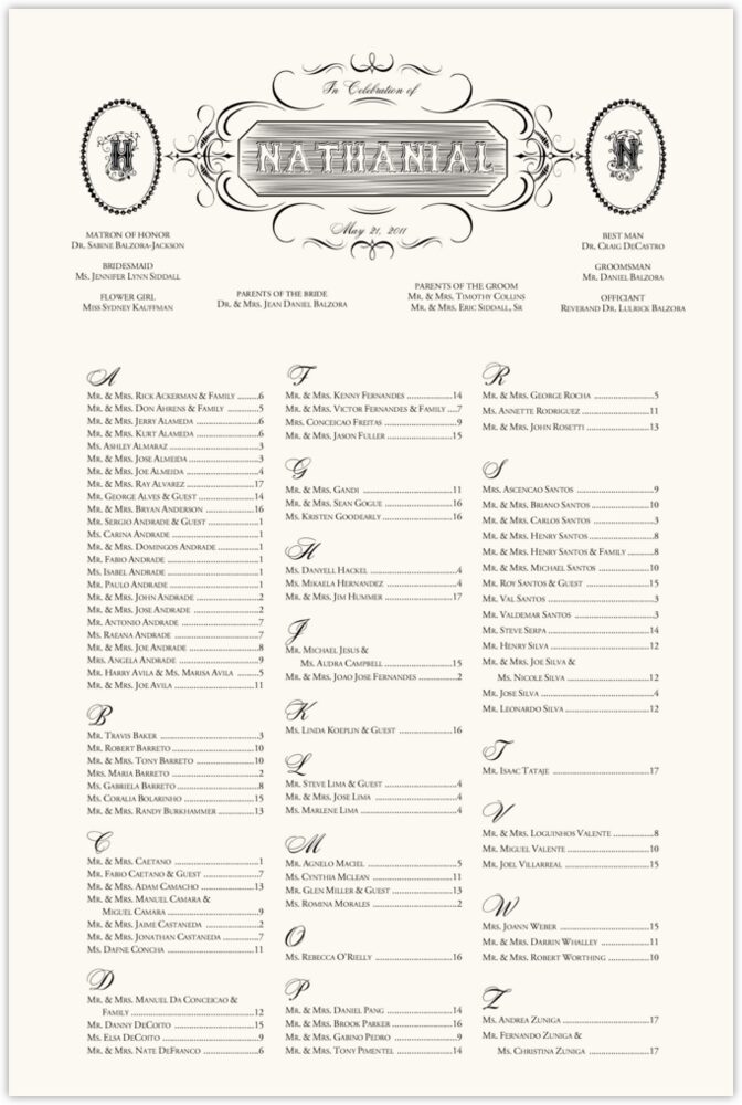 French Typographic Library 08  Seating Charts