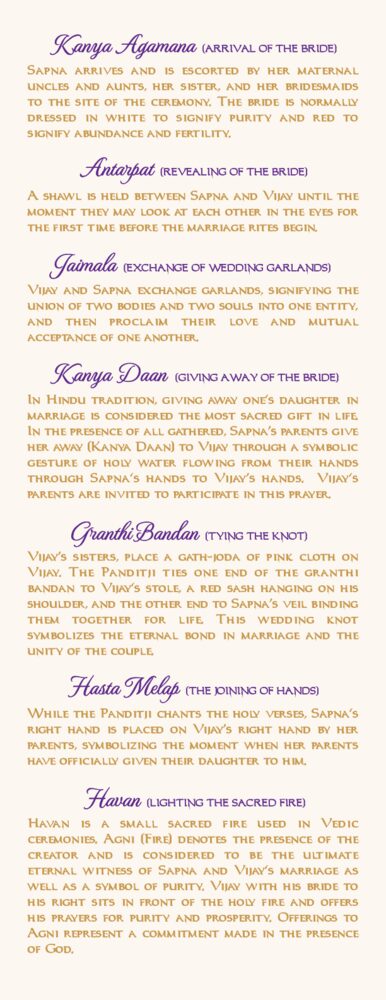 Ganesha Indian Wedding Ceremony  Wedding Programs
