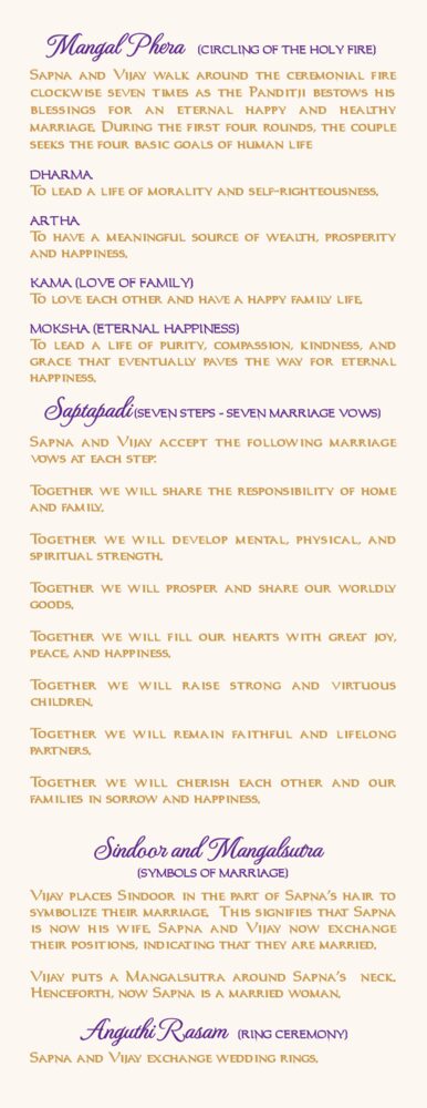 Ganesha Indian Wedding Ceremony  Wedding Programs
