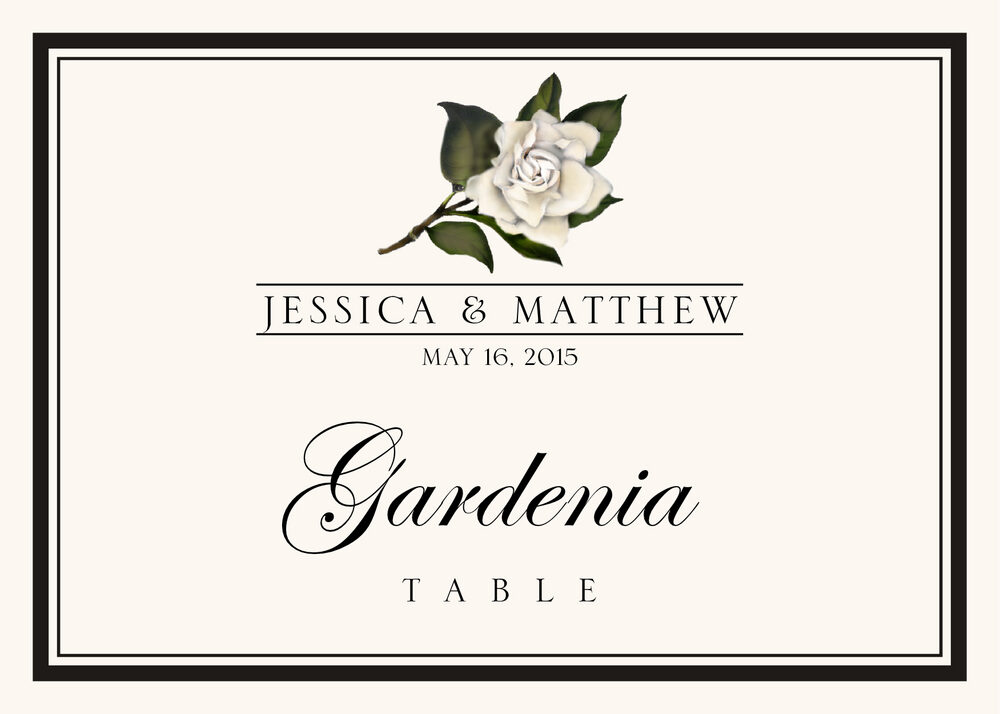 Assorted Flowers and Monogram  Table Names