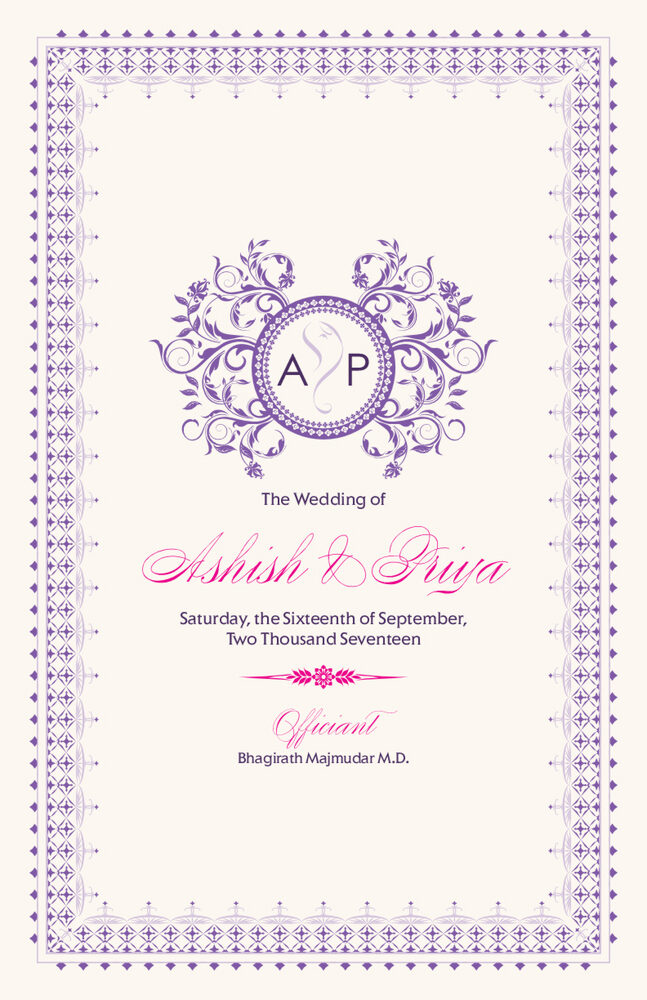 Gingee Ganesha  Wedding Programs