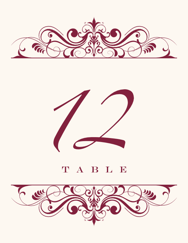 Ginger Breeze  Table Numbers