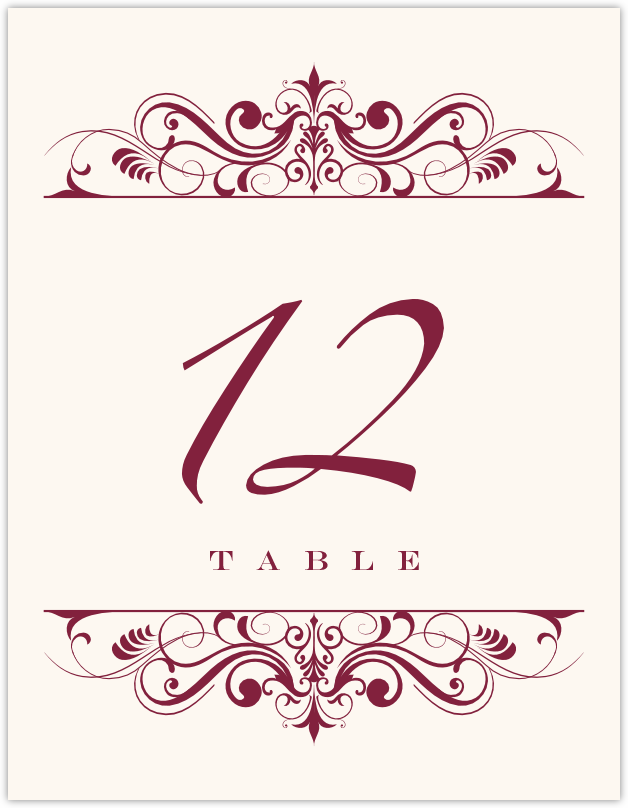 Ginger Breeze  Table Numbers