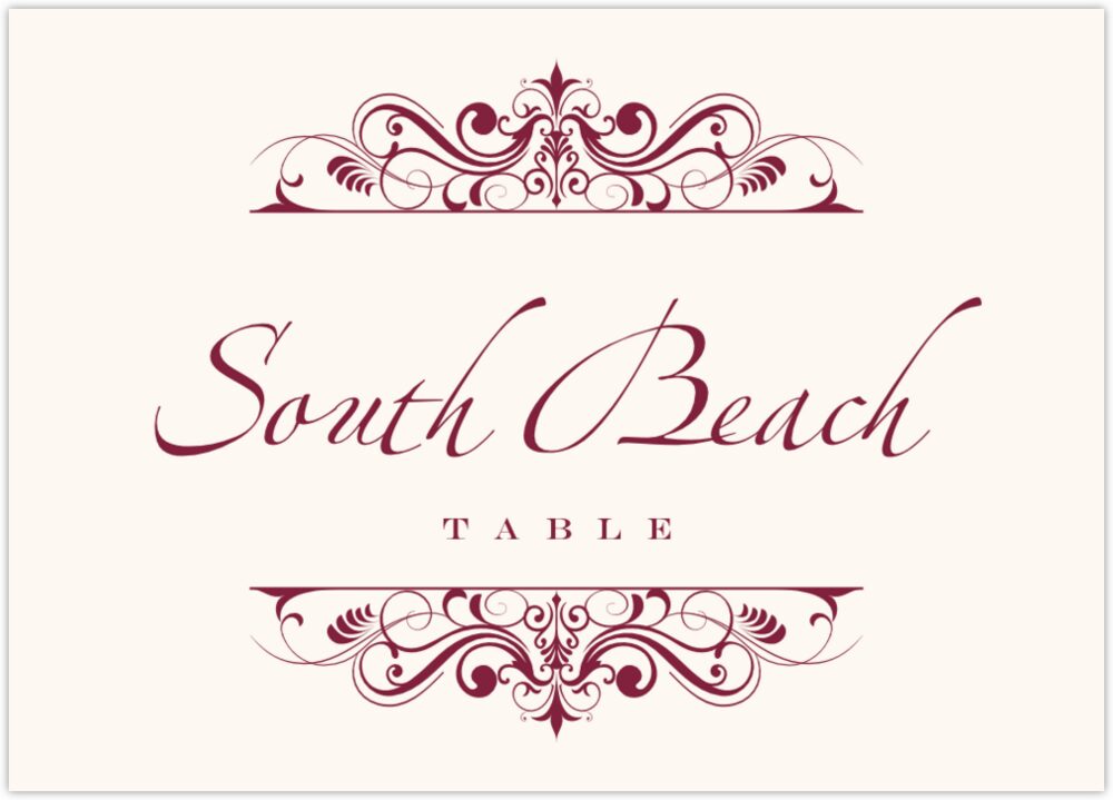 Ginger Breeze  Table Names