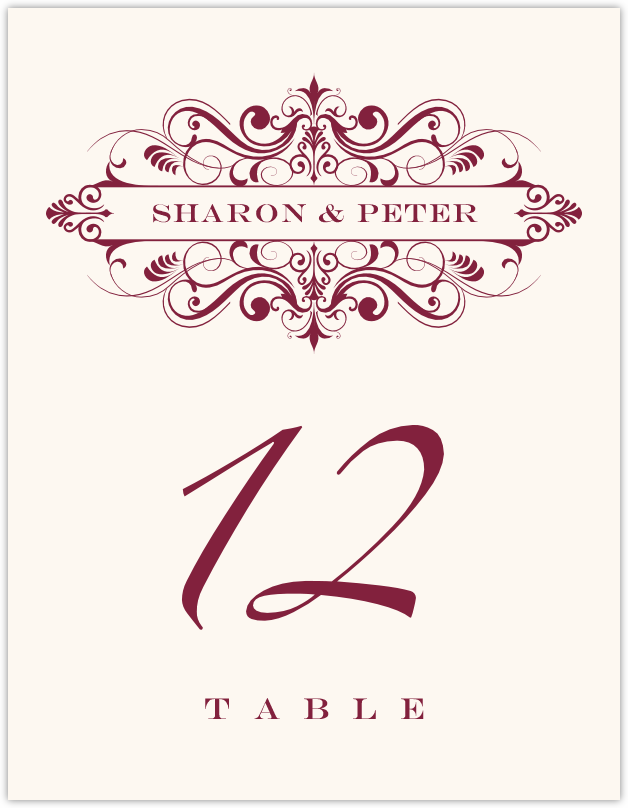 Ginger Breeze  Table Numbers