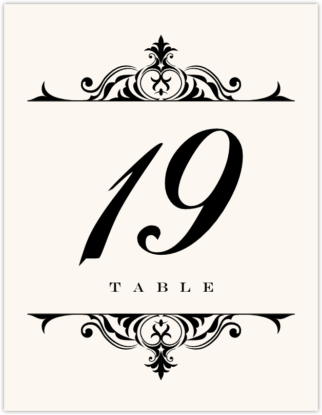 Golden Slipper  Table Numbers