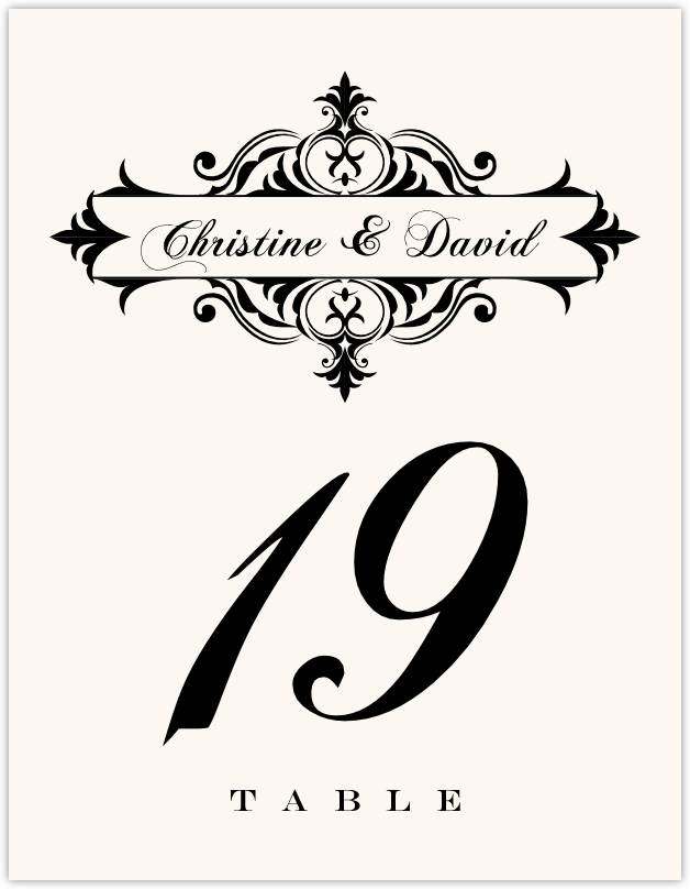 Golden Slipper  Table Numbers