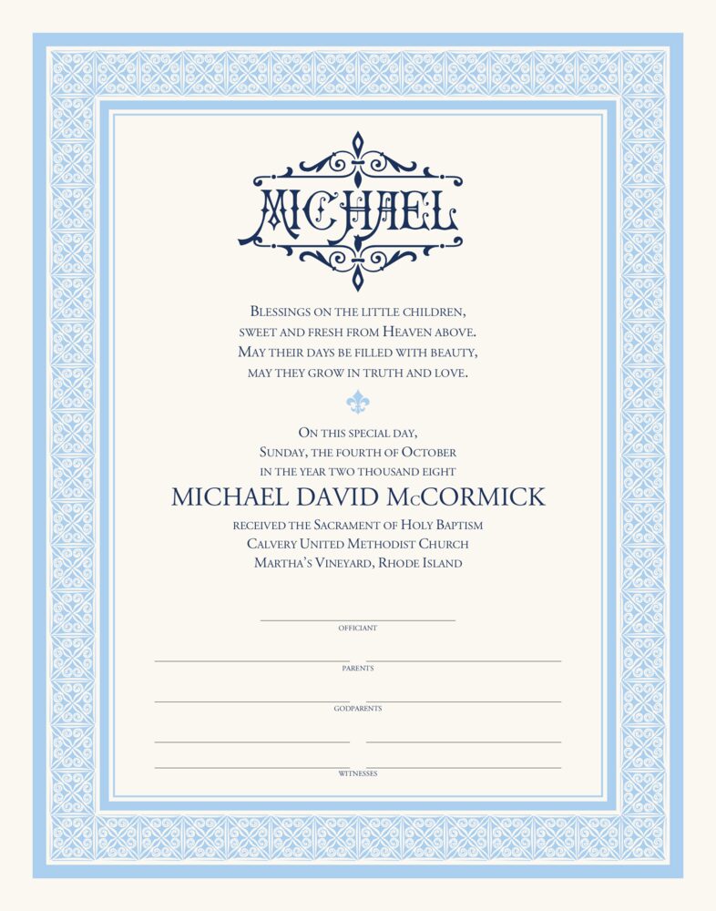 Gothic Frame  Baby Certificates