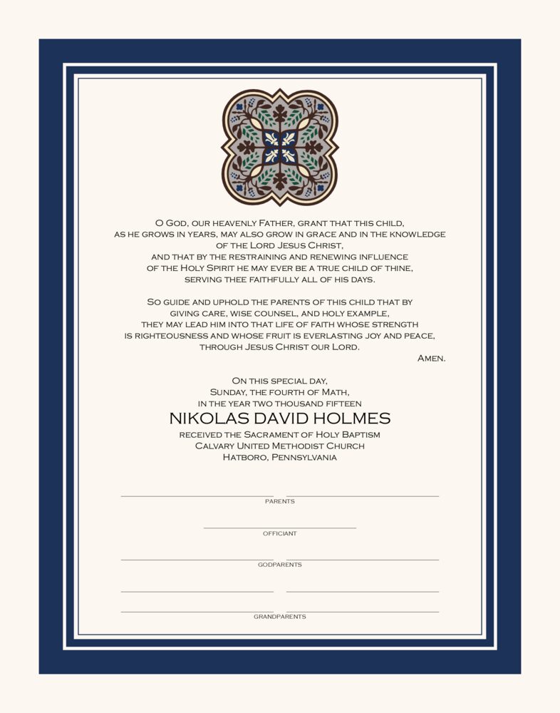 Gothic Symbol  Baby Certificates