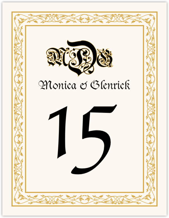 Blackletter Gothic  Table Numbers