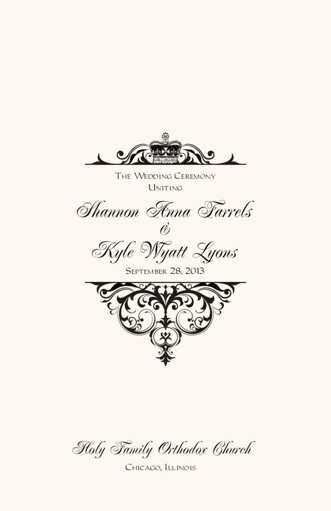 Crowned Vintage Monogram  Wedding Programs