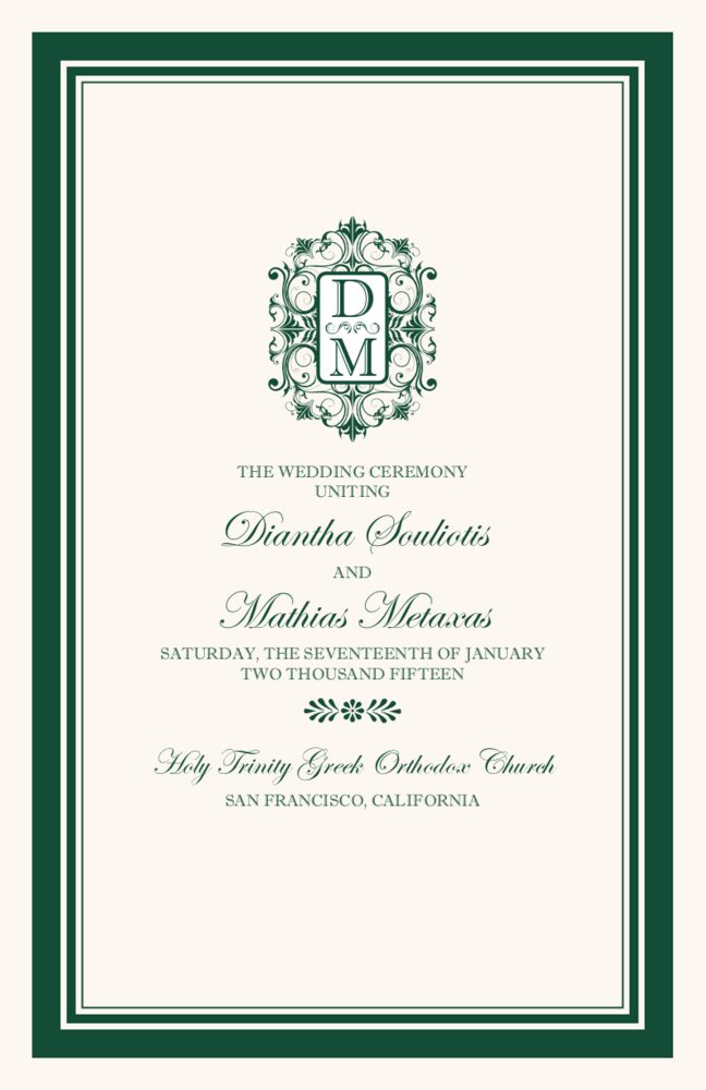 Greek Orthodox 03  Wedding Programs