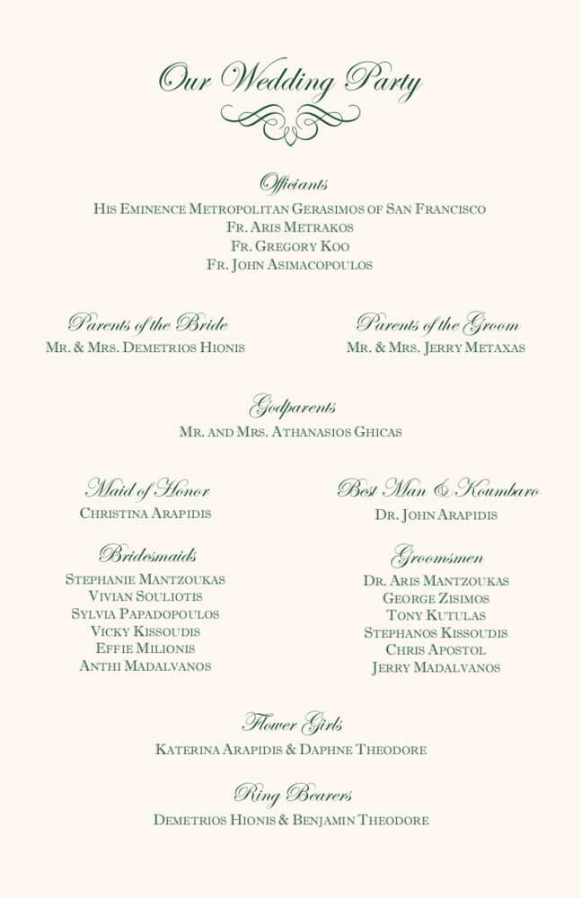 Greek Orthodox 03  Wedding Programs