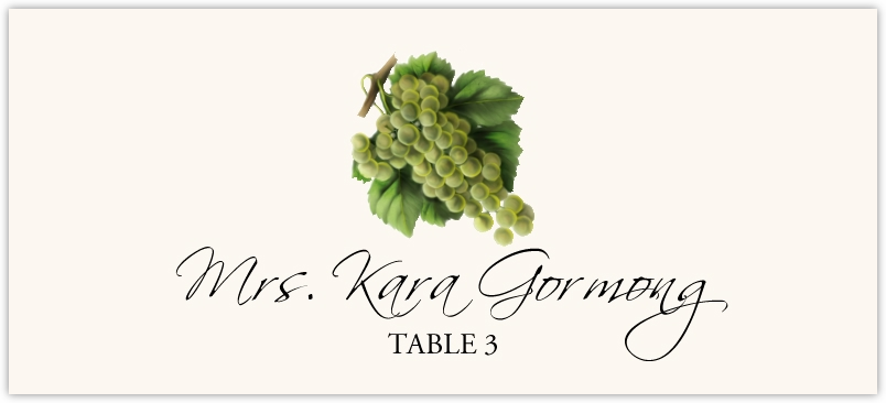Green Grapes  Place Cards