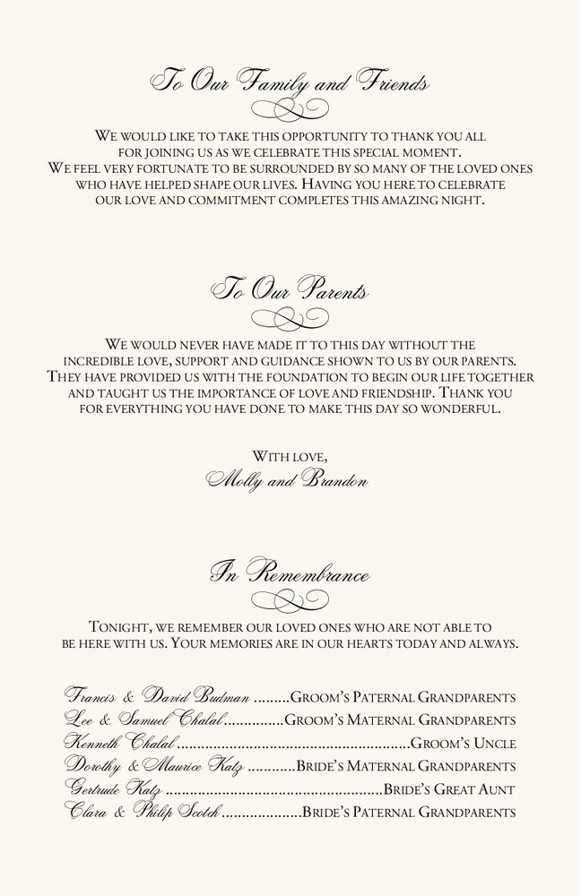 Hand of Miriam  Wedding Programs