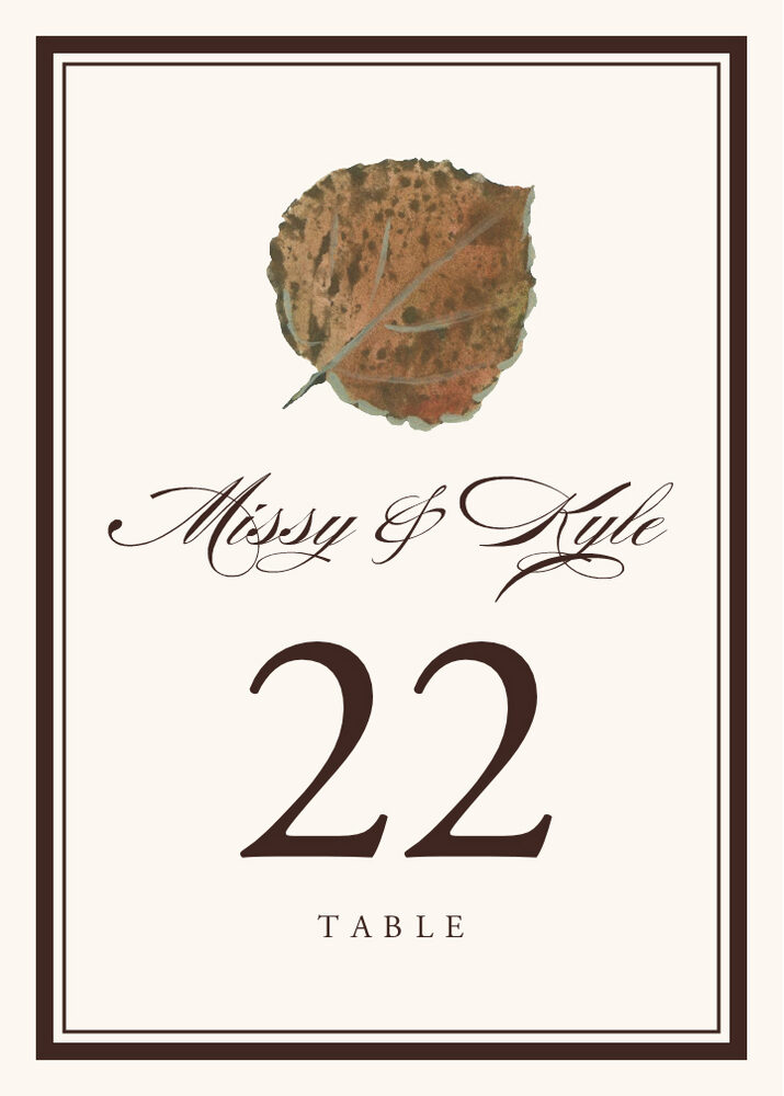 Colorful Leaves Assortment 01  Table Numbers