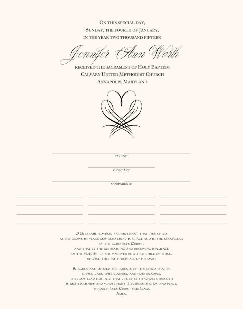 Heart Swirl  Baby Certificates