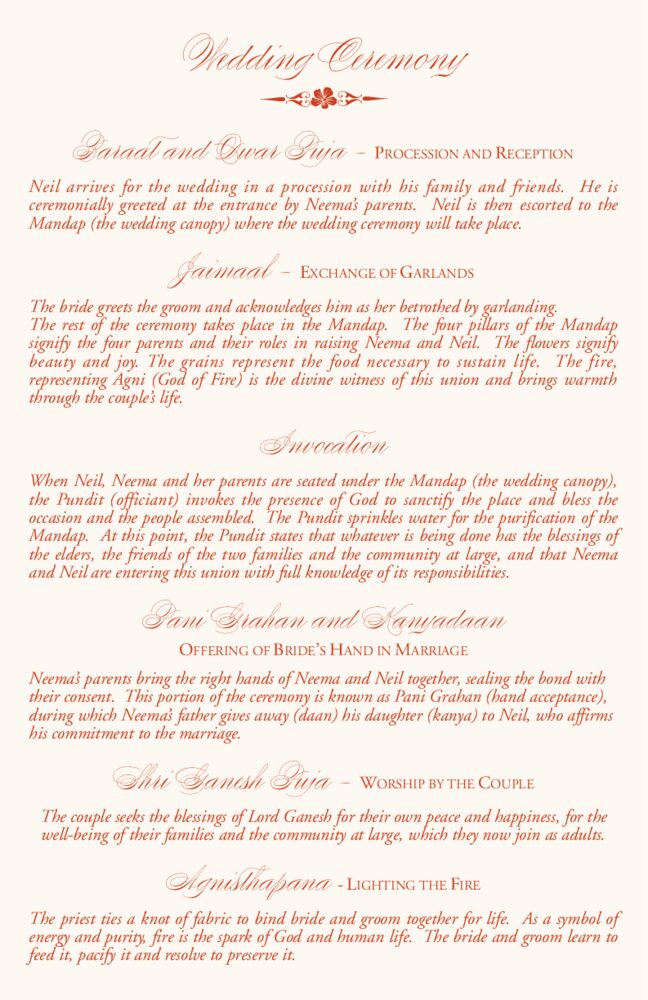Hindi Lotus  Wedding Programs