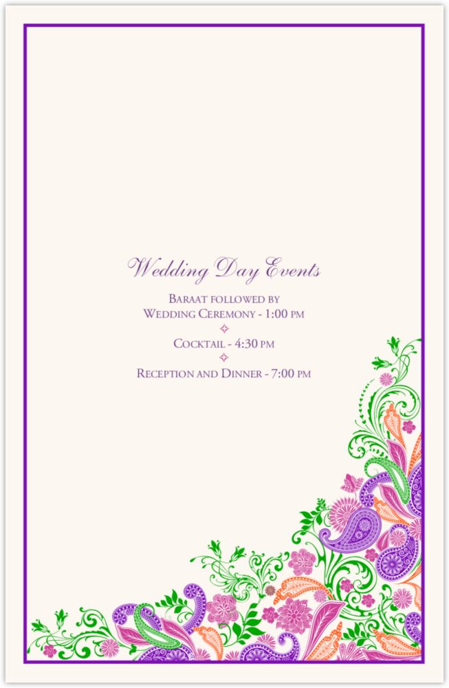 Paisley Garden - Pink & Purple  Wedding Programs