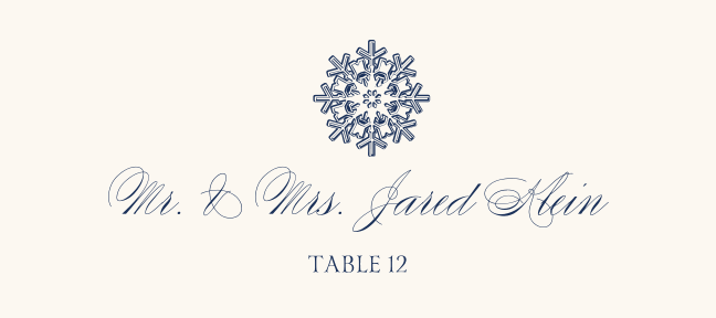Snowflake Drawings Assortment  Place Cards