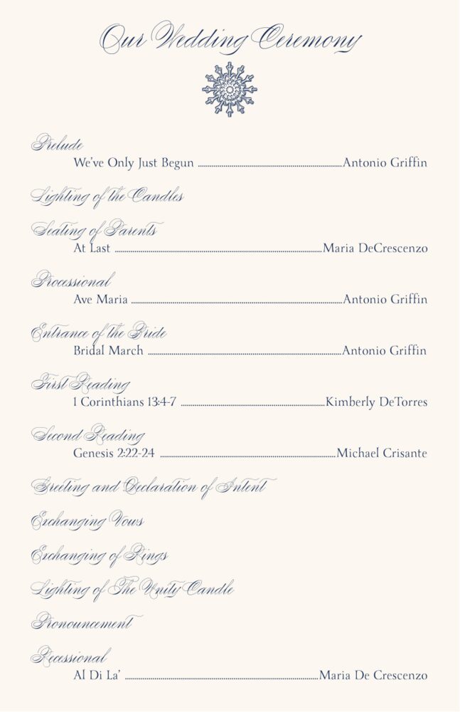 Snowflake Drawings Pattern  Wedding Programs