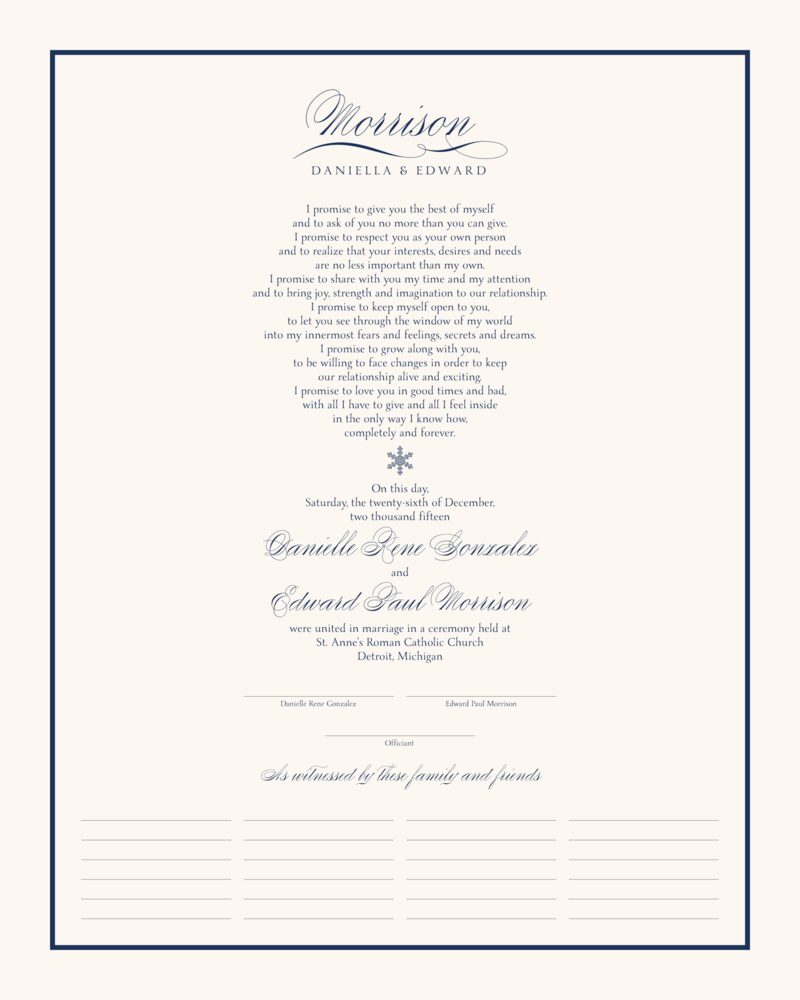 Snowflake Drawing 01  Wedding Certificates