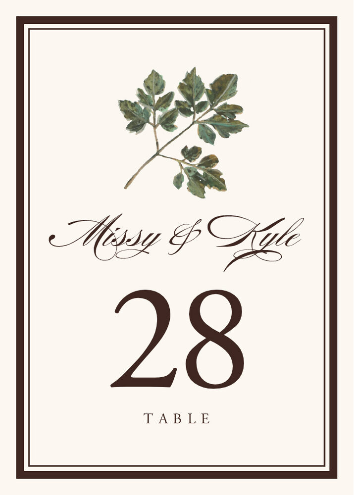 Colorful Leaves Assortment 01  Table Numbers