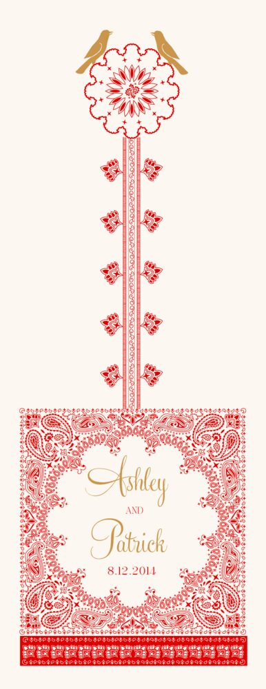 Paisly Bandana Flower  Wedding Programs