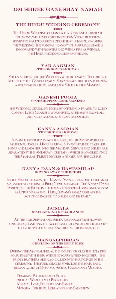 Ganesha Gold  Wedding Programs