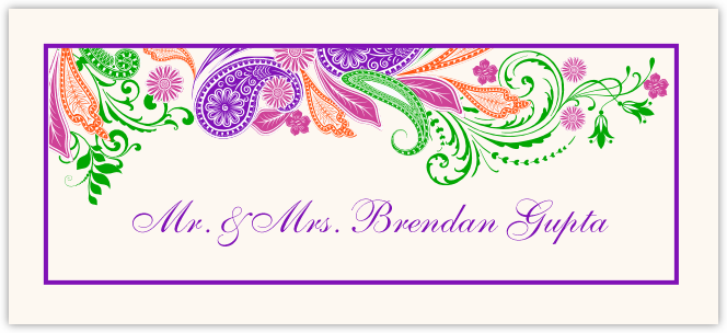Paisley Garden - Pink & Purple  Place Cards