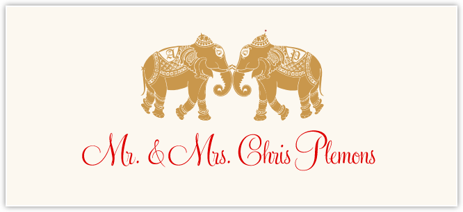 Indian Elephants  Place Cards