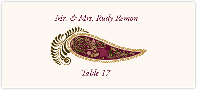 Paisley 13  Place Cards