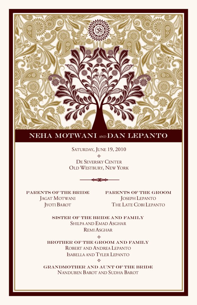My Paisley Life Hindu Wedding Card  Wedding Programs