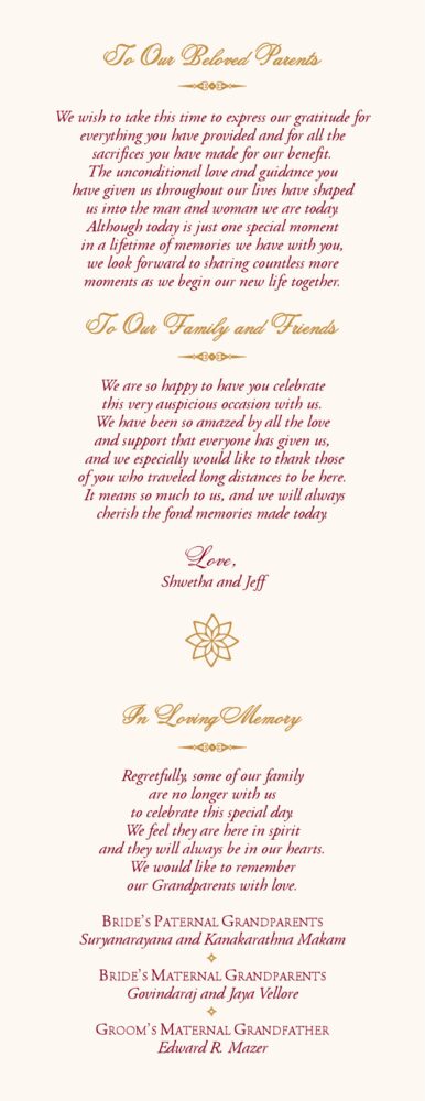 Sari Pattern  Wedding Programs