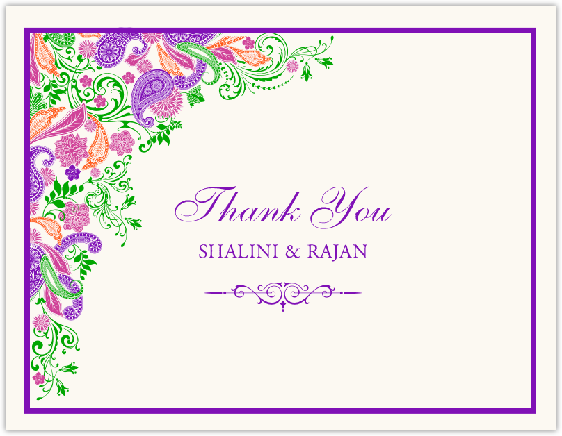 Paisley Garden - Pink & Purple  Thank You Notes