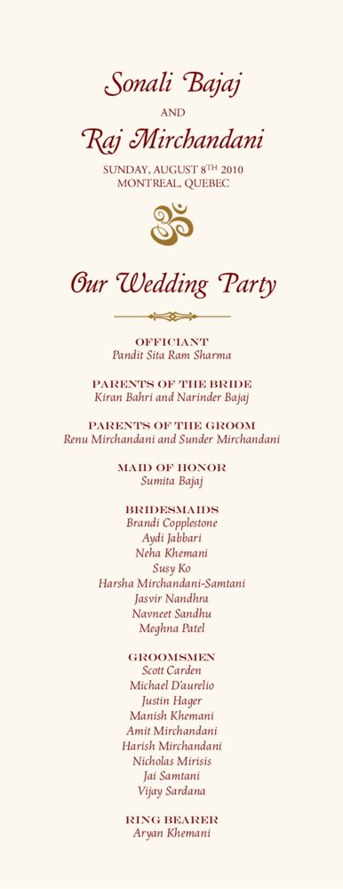 Eden  Wedding Programs