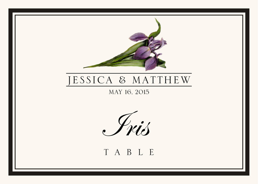 Assorted Flowers and Monogram  Table Names