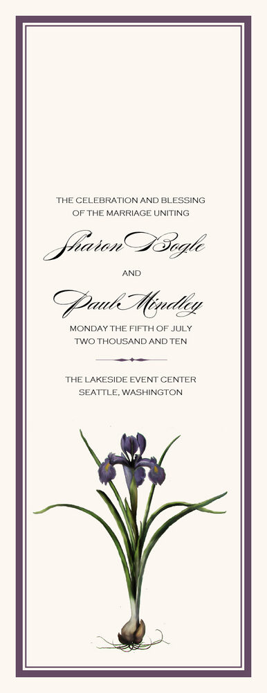 Iris Bulb  Wedding Programs